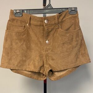 Express High Waist Tan Suede Shorts